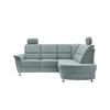 ECKSOFA in Chenille Mintgrün  - Chromfarben/Mintgrün, Konventionell, Textil/Metall (231/184cm) - Livetastic