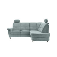 ECKSOFA in Chenille Mintgrün  - Chromfarben/Mintgrün, Konventionell, Textil/Metall (231/184cm) - Livetastic