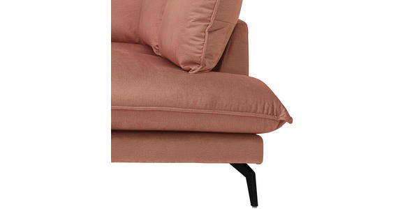 ECKSOFA Orange Samt - Schwarz/Orange, Design, Textil/Metall (241/200cm) - Carryhome