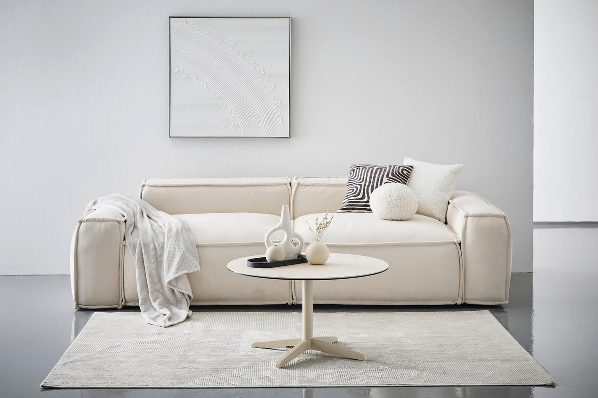 COUCHTISCH in Metall, Keramik 80/80/45 cm  - Creme, Design, Keramik/Metall (80/80/45cm) - Livetastic