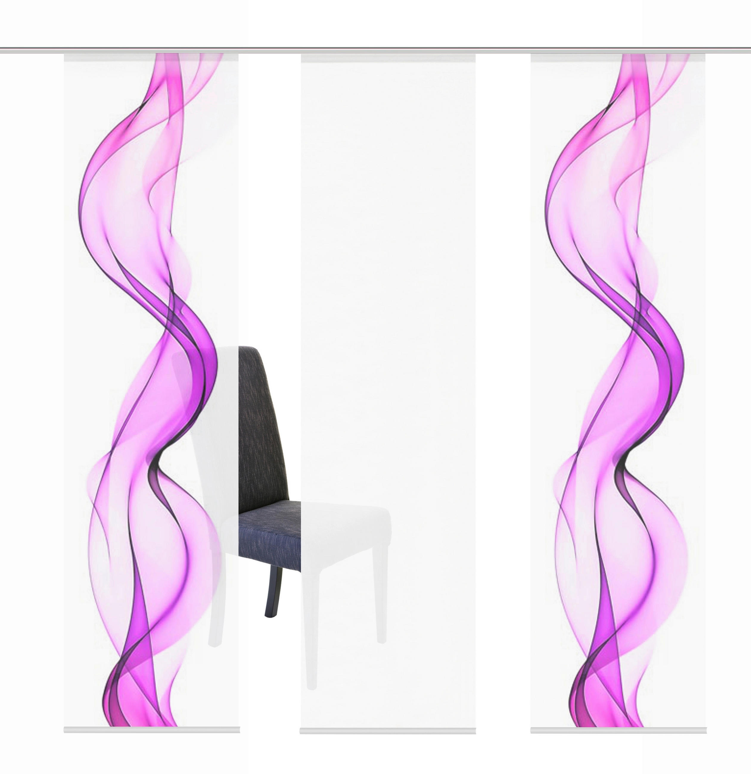 FLÄCHENVORHANG in Beere halbtransparent - Beere, Design, Textil (3x60/245cm)