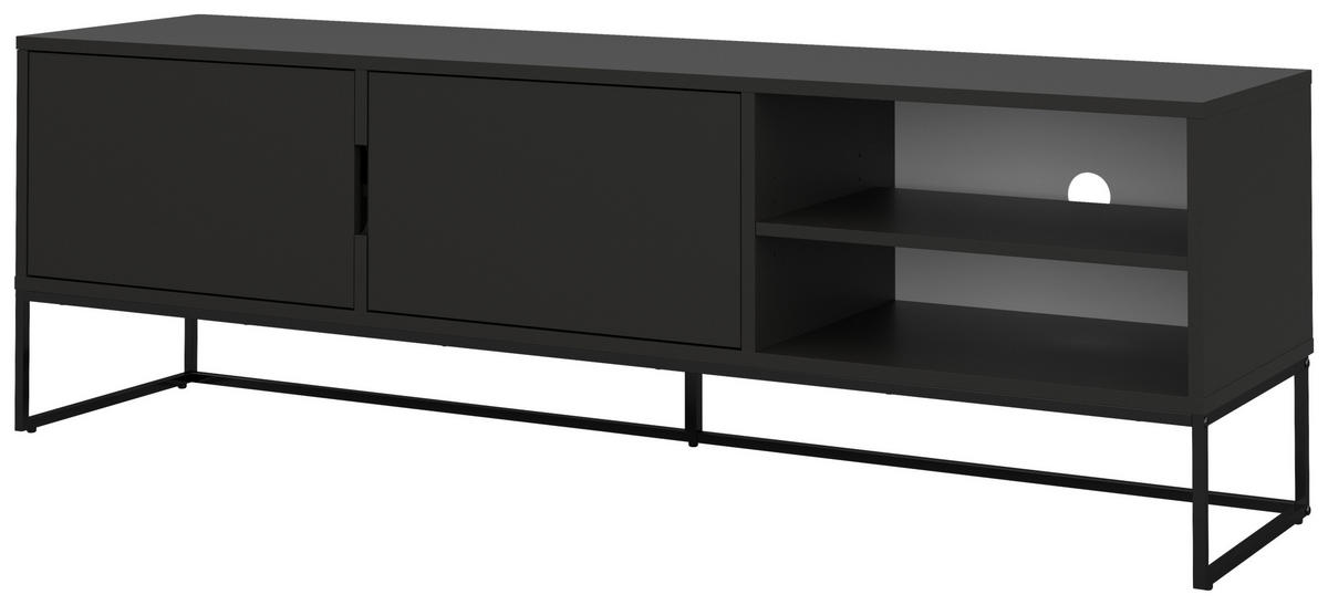 LOWBOARD Lipp  in 176/57/43 cm  - Schwarz, Design, Holzwerkstoff/Metall (176/57/43cm)