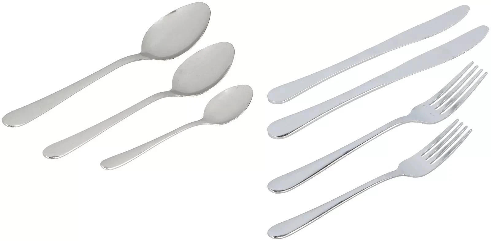 BESTECKSET 42-teilig  für 6 Personen  - Edelstahlfarben, Basics, Metall - Alpina 6287
