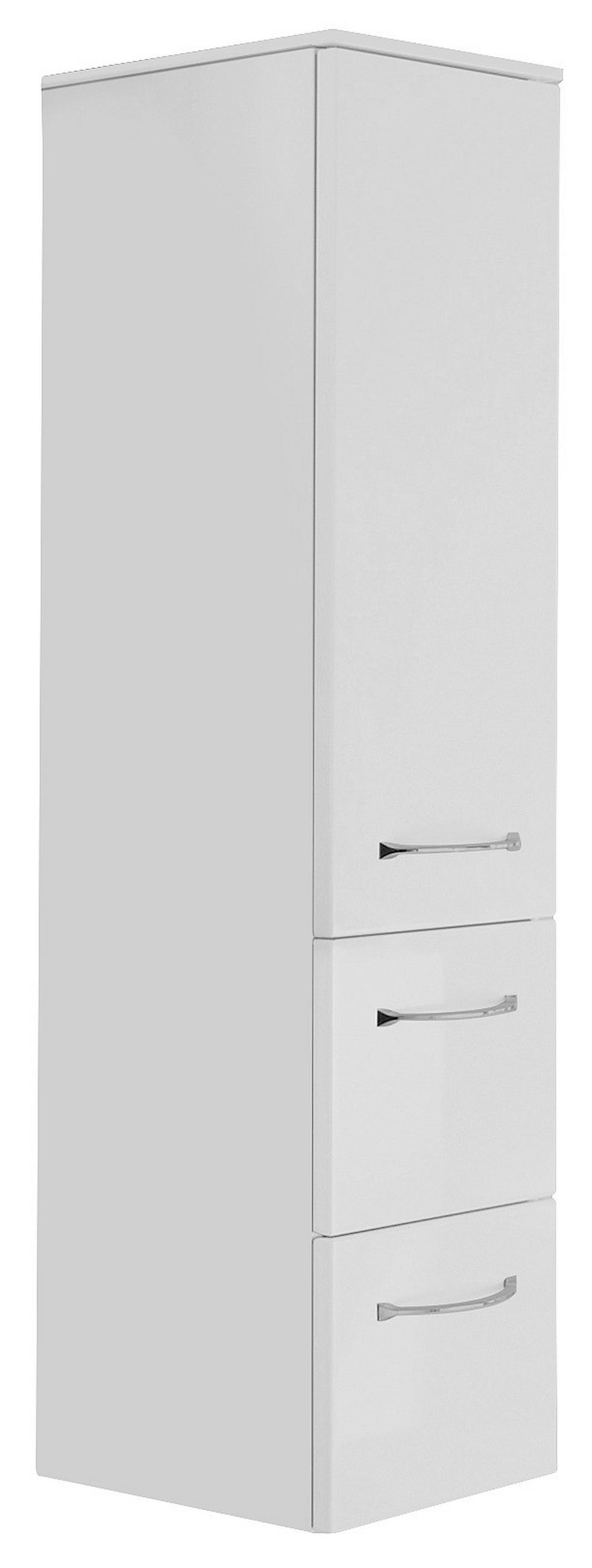 MIDISCHRANK 30/121,2/33 cm  - Chromfarben/Weiß, KONVENTIONELL, Glas/Holzwerkstoff (30/121,2/33cm) - Sadena
