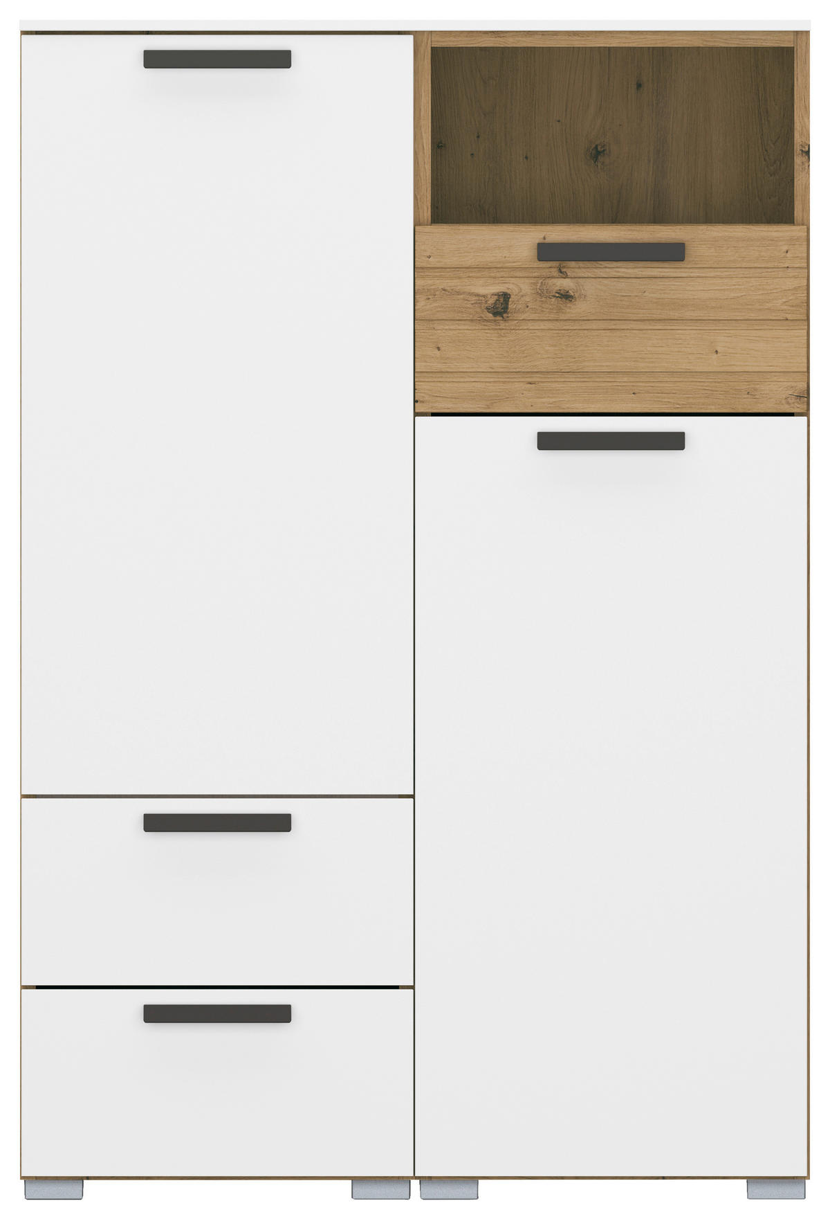 KOMMODE  in 80/119/42 cm  - Graphitfarben/Alufarben, KONVENTIONELL, Holzwerkstoff/Kunststoff (80/119/42cm) - Xora