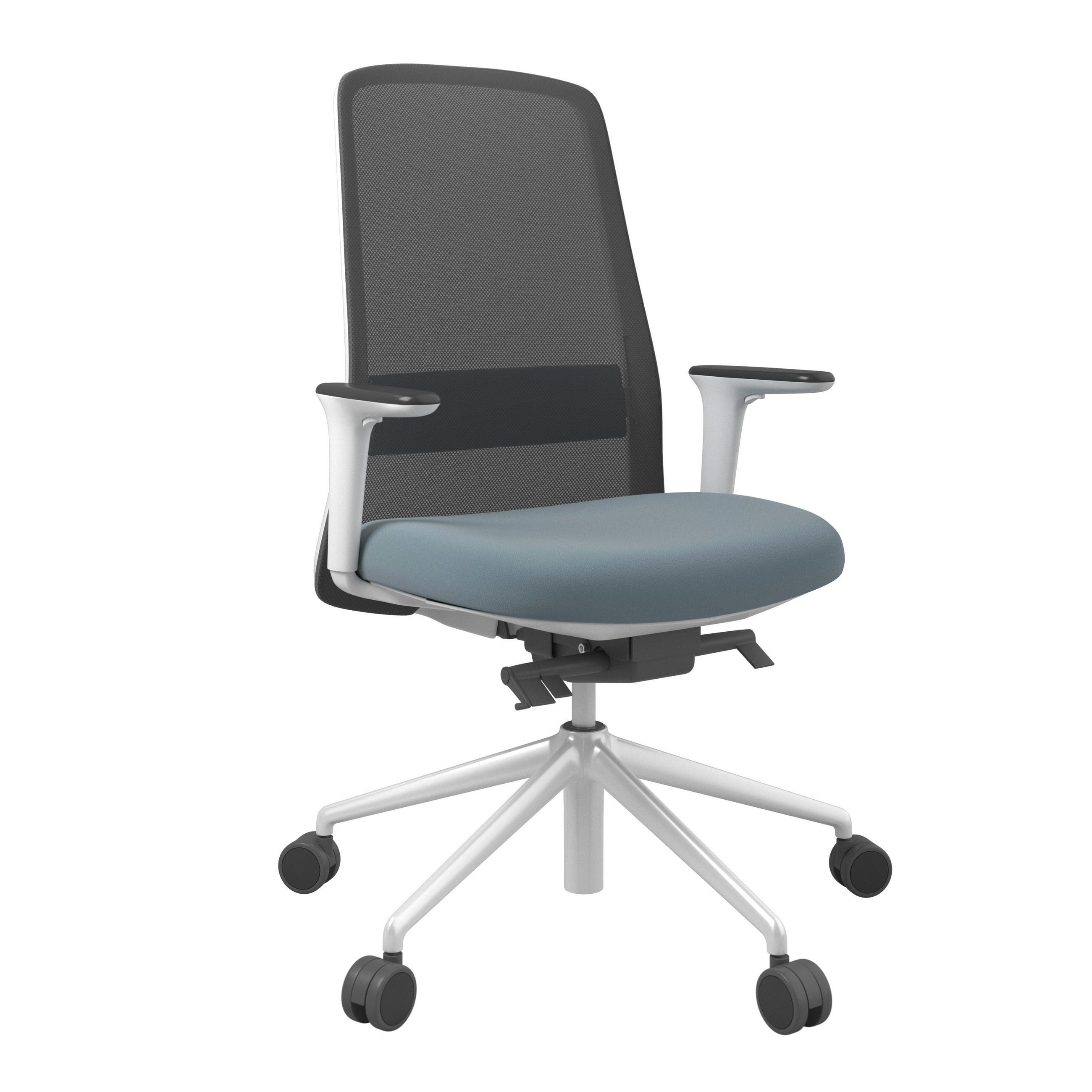 XXXLutz Drehstuhl Blau, Schwarz, 70x103-115x70 cm