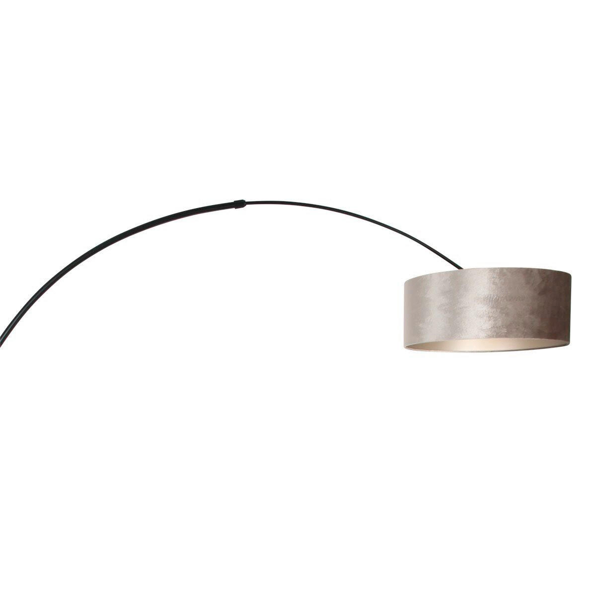 STEHLEUCHTE SPARKLED LIGHT 50/240/230 cm  - Taupe/Schwarz, Trend, Leder/Metall (50/240/230cm)