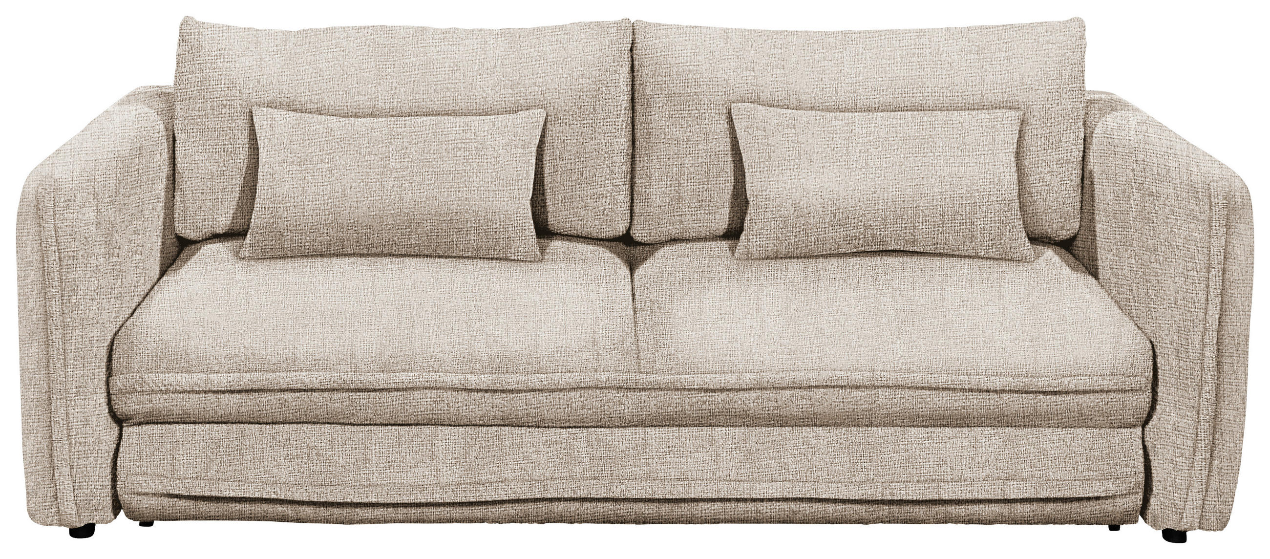 SCHLAFSOFA Mikrovelours Taupe  - Taupe/Schwarz, KONVENTIONELL, Kunststoff/Textil (237/94/117cm) - MID.YOU