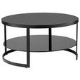 COUCHTISCH in Metall, Glas 80/80/42 cm  - Schwarz, Design, Glas/Metall (80/80/42cm) - Carryhome