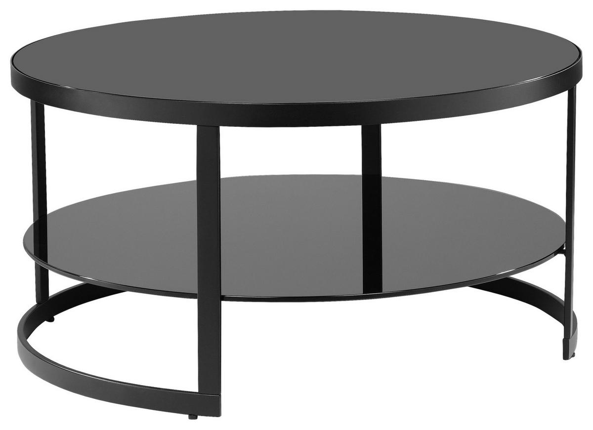 COUCHTISCH in Metall, Glas 80/80/42 cm  - Schwarz, Design, Glas/Metall (80/80/42cm) - Carryhome