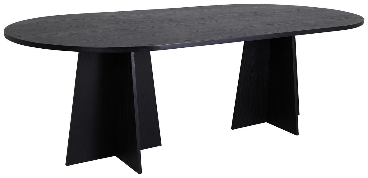 ESSTISCH furniert oval Schwarz  - Schwarz, Design, Holz (230/115/75cm) - Livetastic