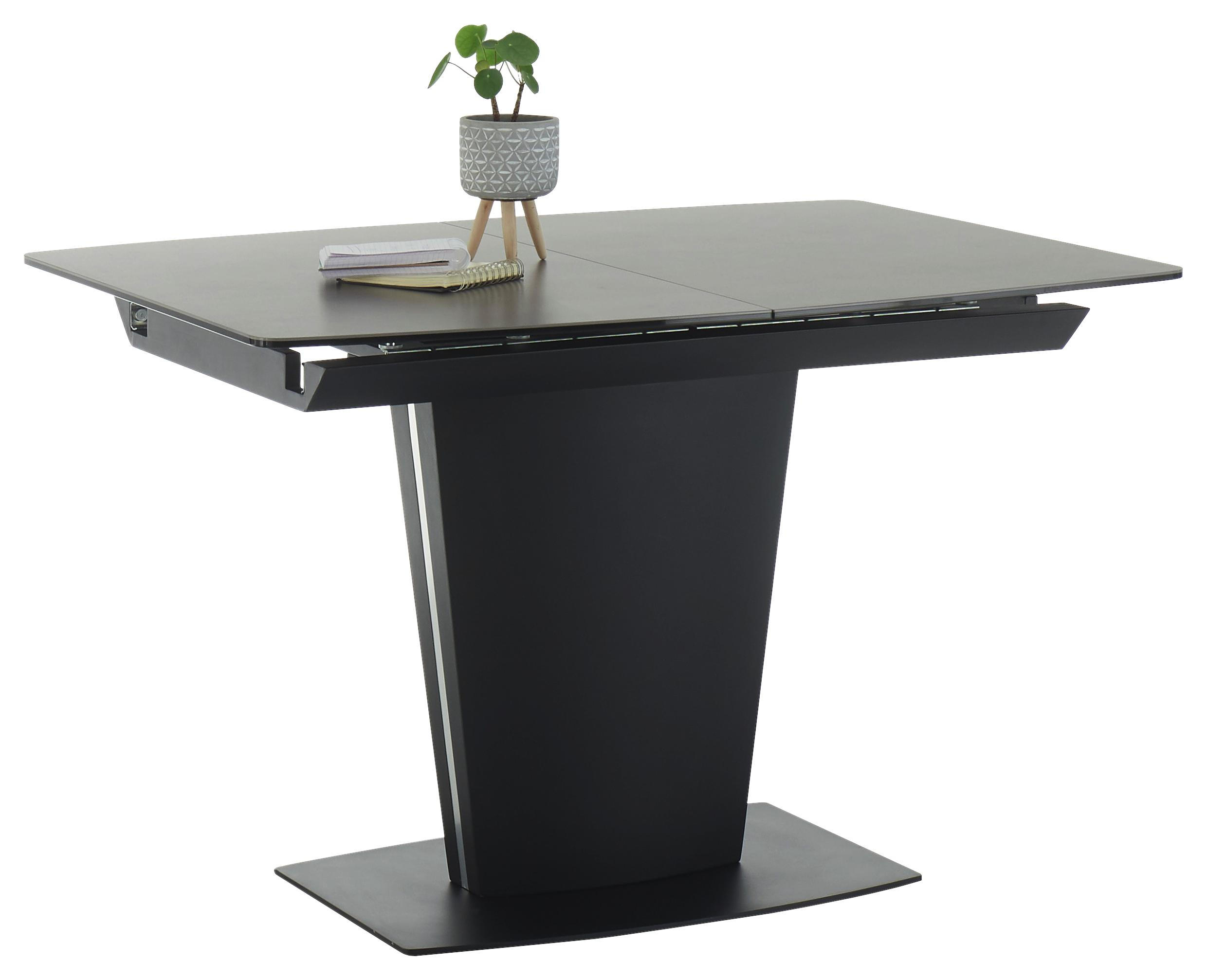 Esstisch in Metall, Glas, Keramik, Holzwerkstoff 120(160)/85/76 cm