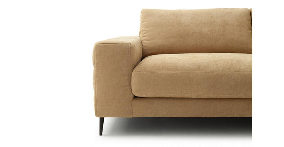 ECKSOFA in Flachgewebe Gelb 253/177 cm - Gelb/Schwarz, Design, Textil/Metall (253/177cm) - Dieter Knoll