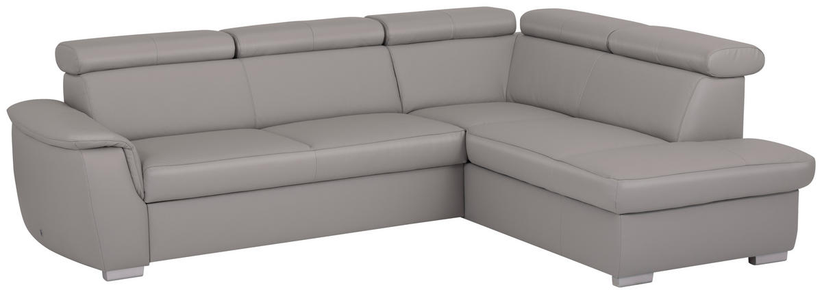 SEDACÍ SOUPRAVA, textil, kůže, platinová - barvy stříbra/platinová, dřevo/textil (262/211cm) - Celina Home