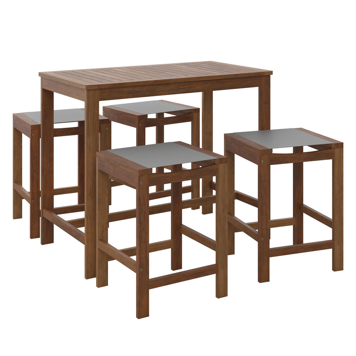 ZÁHRADNÁ BAROVÁ SÚPRAVA drevo, plast - sivá/farba tíku, Modern, drevo/plast (110/40/60/46/90/61cm) - Ambia Garden