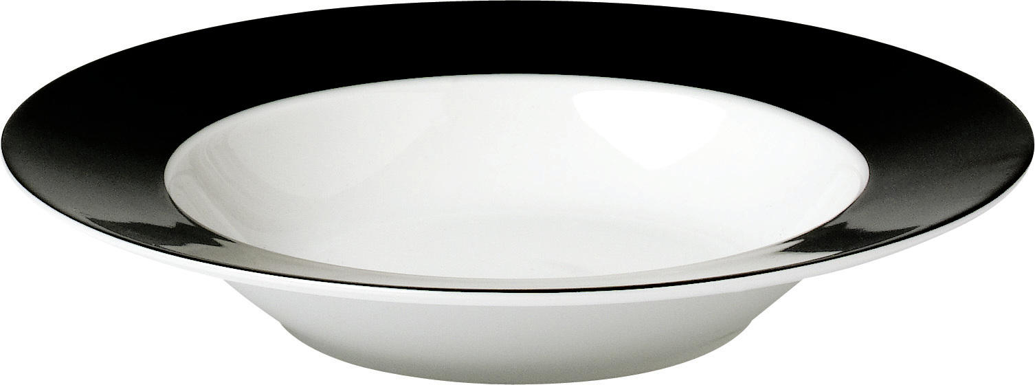 SUPPENTELLERSET VARIO 6-teilig  - Schwarz/Weiß, Basics, Keramik (21,5cm)