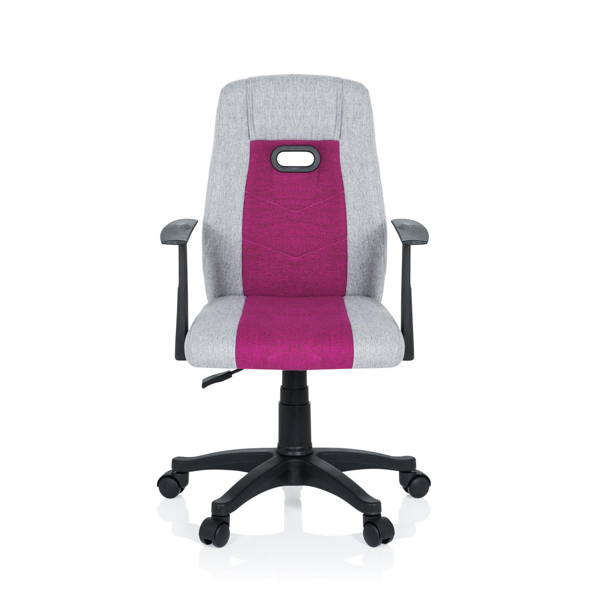 OTOČNÁ ŽIDLE PRO MLÁDEŽ, šedá, pink - šedá/pink, Basics, plast (55/95-105/45cm) - MID.YOU