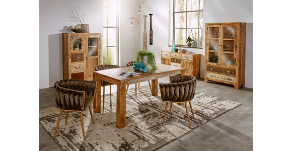SIDEBOARD in 140/80/44 cm - Dunkelbraun/Messingfarben, Design, Holz/Metall (140/80/44cm) - Landscape