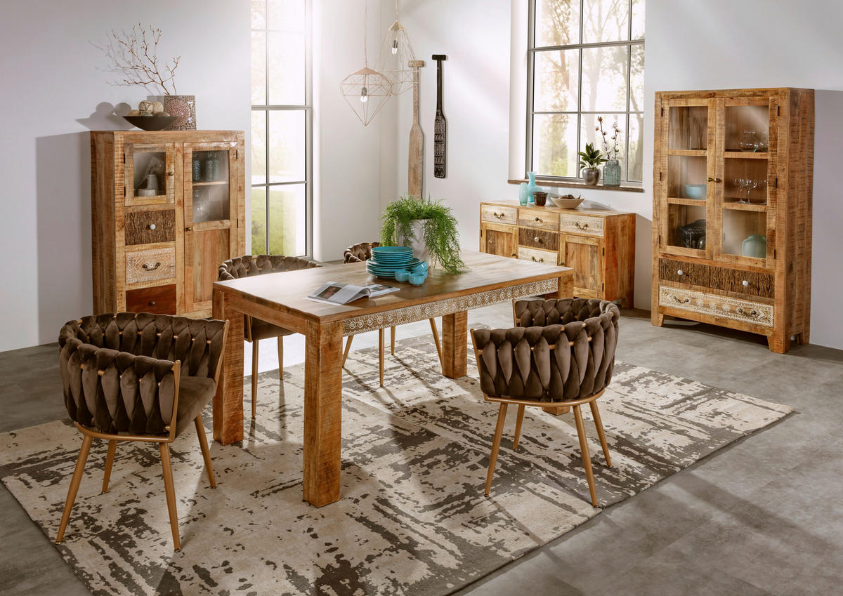 SIDEBOARD  in 140/80/44 cm  - Dunkelbraun/Messingfarben, Design, Holz/Metall (140/80/44cm) - Landscape
