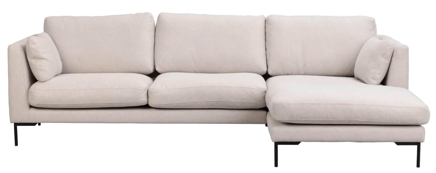 SOFFA i beige  - beige/svart, Klassisk, metall/trä (270/83/160cm) - Rowico
