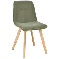STUHL  Stoffauswahl Leinenoptik  Grün, Eichefarben  - Eichefarben/Grün, MODERN, Holz/Textil (45/88/54cm) - Stylife