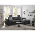 ECKSOFA in Mikrovelours Schwarz  - Schwarz, KONVENTIONELL, Kunststoff/Textil (275/170cm) - Carryhome