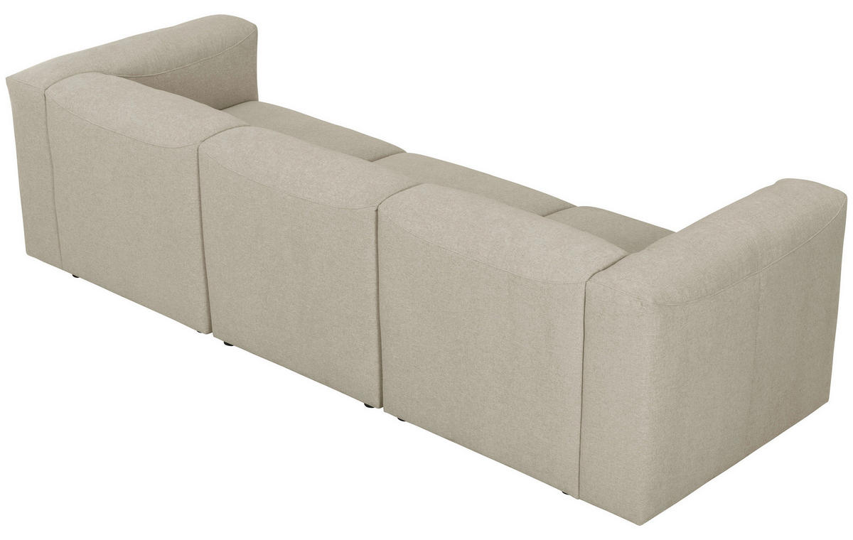 3-SITZER-SOFA in Creme  - Creme, Design, Kunststoff/Textil (275/73/100cm) - Max Winzer