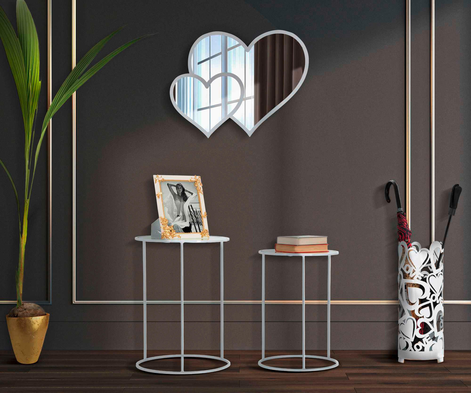 COUCHTISCH Spiegelglas Weiß  - Weiß, Basics, Glas/Metall (43,5/60/43cm)