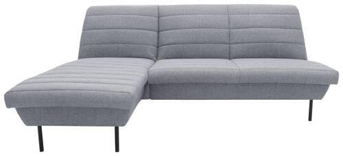 ECKSOFA in Webstoff Grau, Hellblau 168/214 cm - Schwarz/Grau, Design, Textil/Metall (168/214cm) - LOOKS by W.Joop