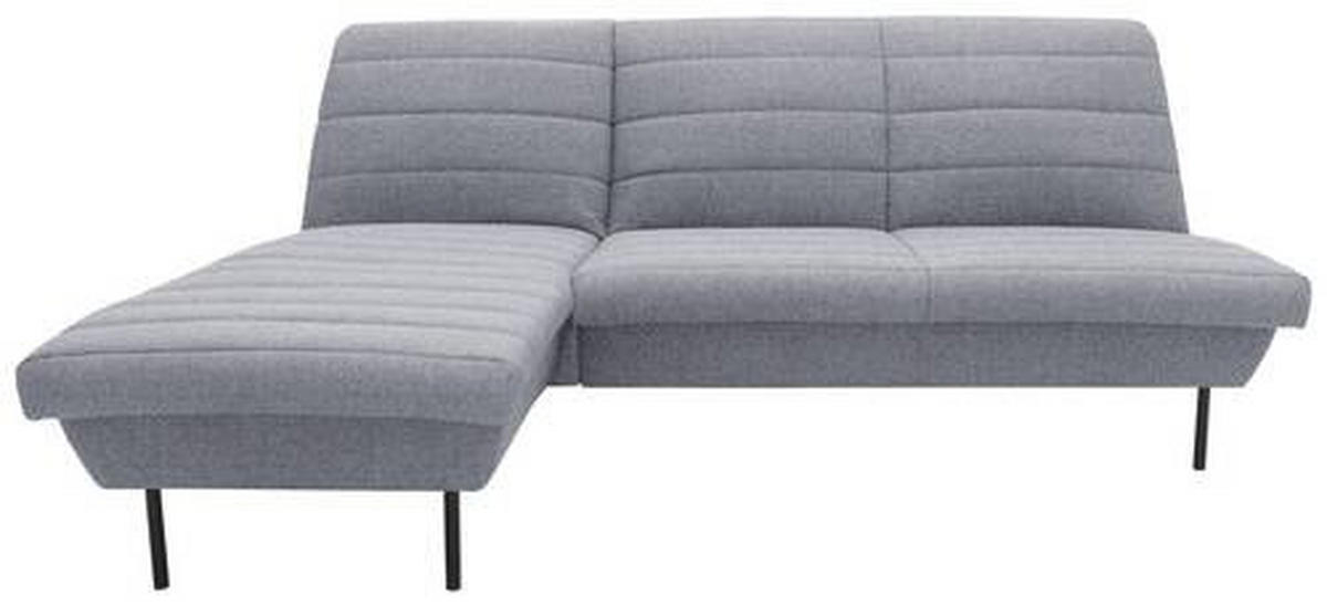 ECKSOFA in Webstoff Grau, Hellblau  168/214 cm  - Schwarz/Grau, Design, Textil/Metall (168/214cm) - LOOKS by W.Joop