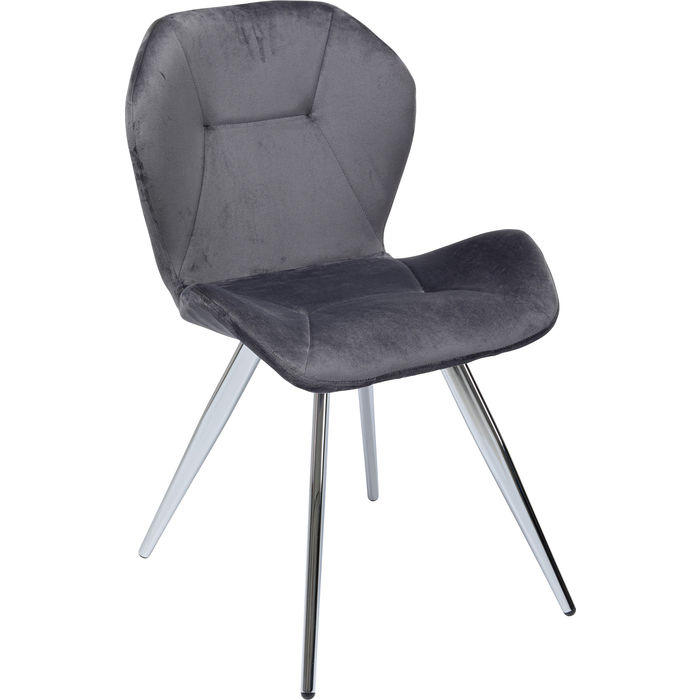 STUHL - Chromfarben/Grau, Design, Textil/Metall (50/82/53cm) - Kare-Design