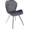 STUHL - Chromfarben/Grau, Design, Textil/Metall (50/82/53cm) - Kare-Design