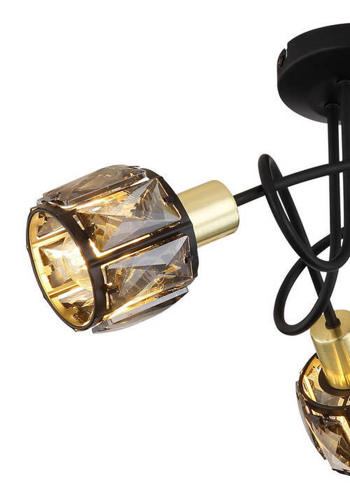 PLAFONIERĂ - auriu/negru, Design, sticlă/metal (38/24cm) - Globo