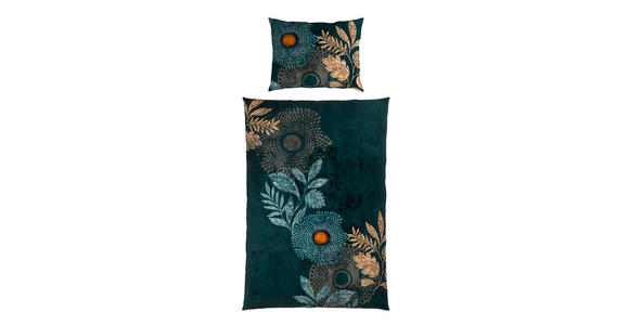 WENDEBETTWÄSCHE CUBY Satin 140/200 cm - Petrol, KONVENTIONELL, Textil (140/200cm) - Esposa