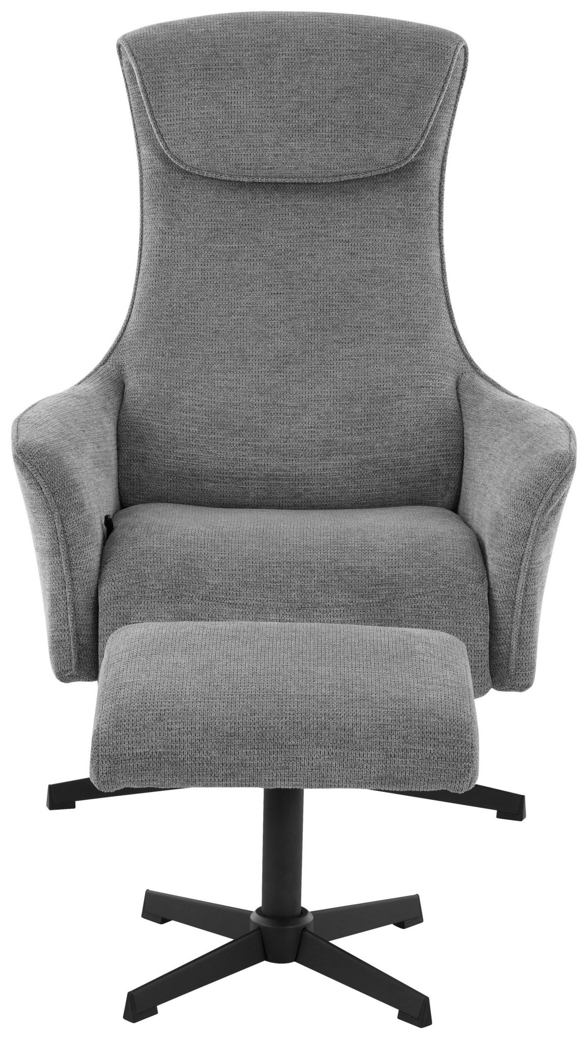 RELAXSESSELSET Mikrofaser    - Schwarz/Grau, Design, Textil/Metall (76/110/85.5cm) - Welnova