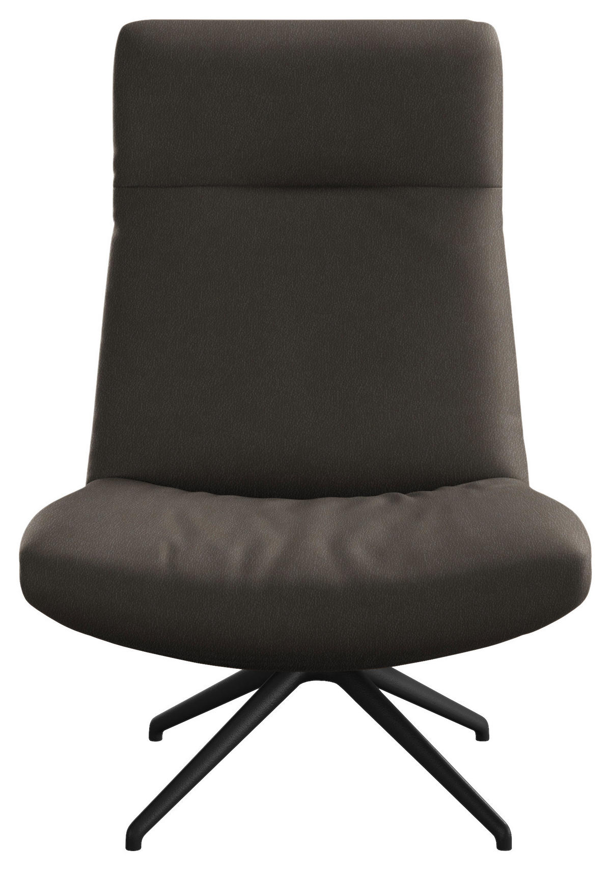 SESSEL in Echtleder Graubraun  - Graubraun/Schwarz, MODERN, Leder/Metall (74/105/92cm) - Johann Jakob