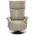 RELAXSESSEL in Leder Creme  - Edelstahlfarben/Creme, Design, Leder/Metall (78/112/85cm) - Cantus