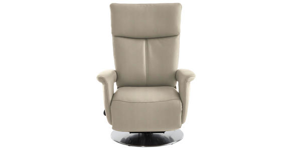 RELAXSESSEL in Leder Creme - Edelstahlfarben/Creme, Design, Leder/Metall (78/112/85cm) - Cantus