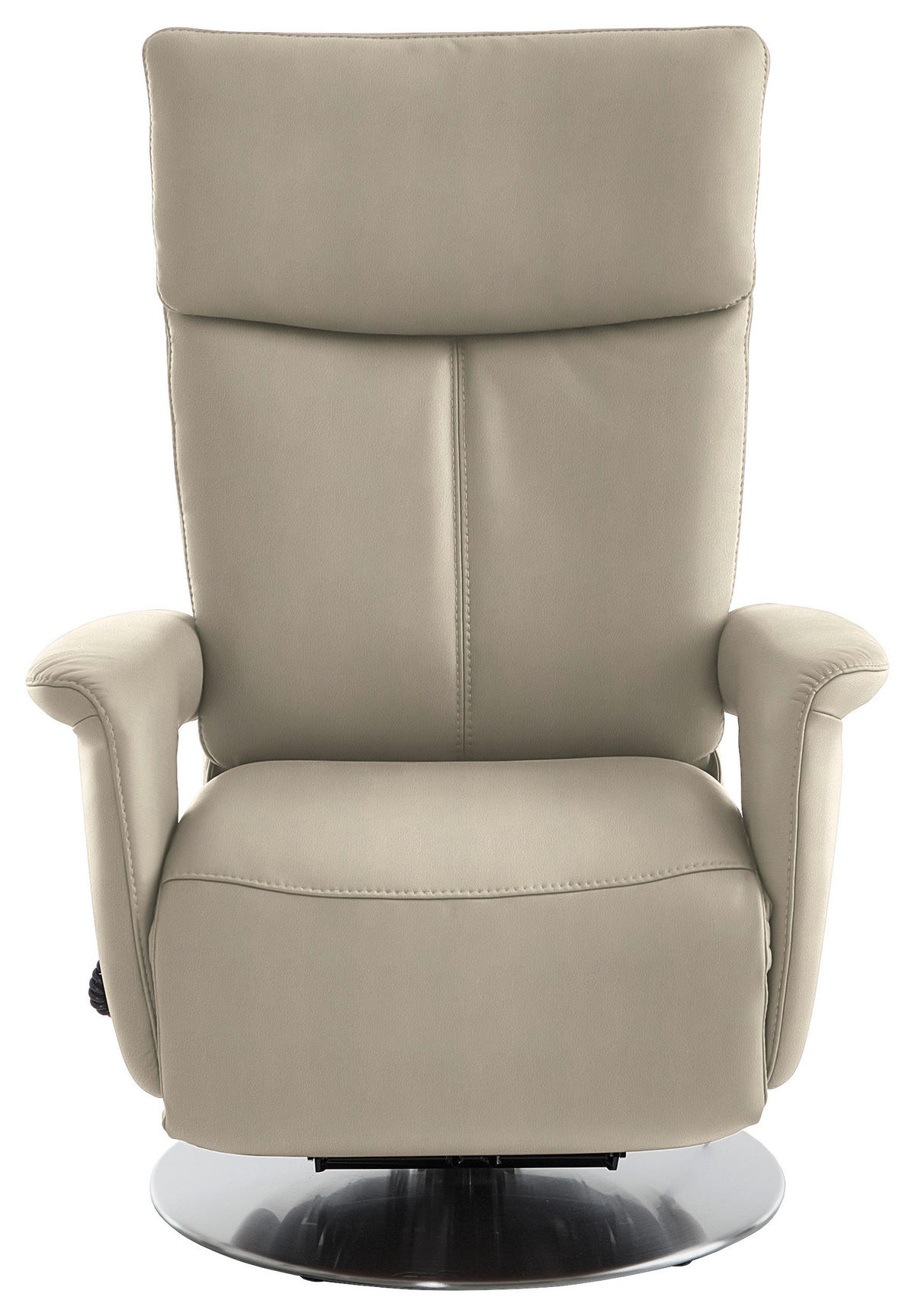 RELAXSESSEL in Leder Creme  - Edelstahlfarben/Creme, Design, Leder/Metall (78/112/85cm) - Cantus