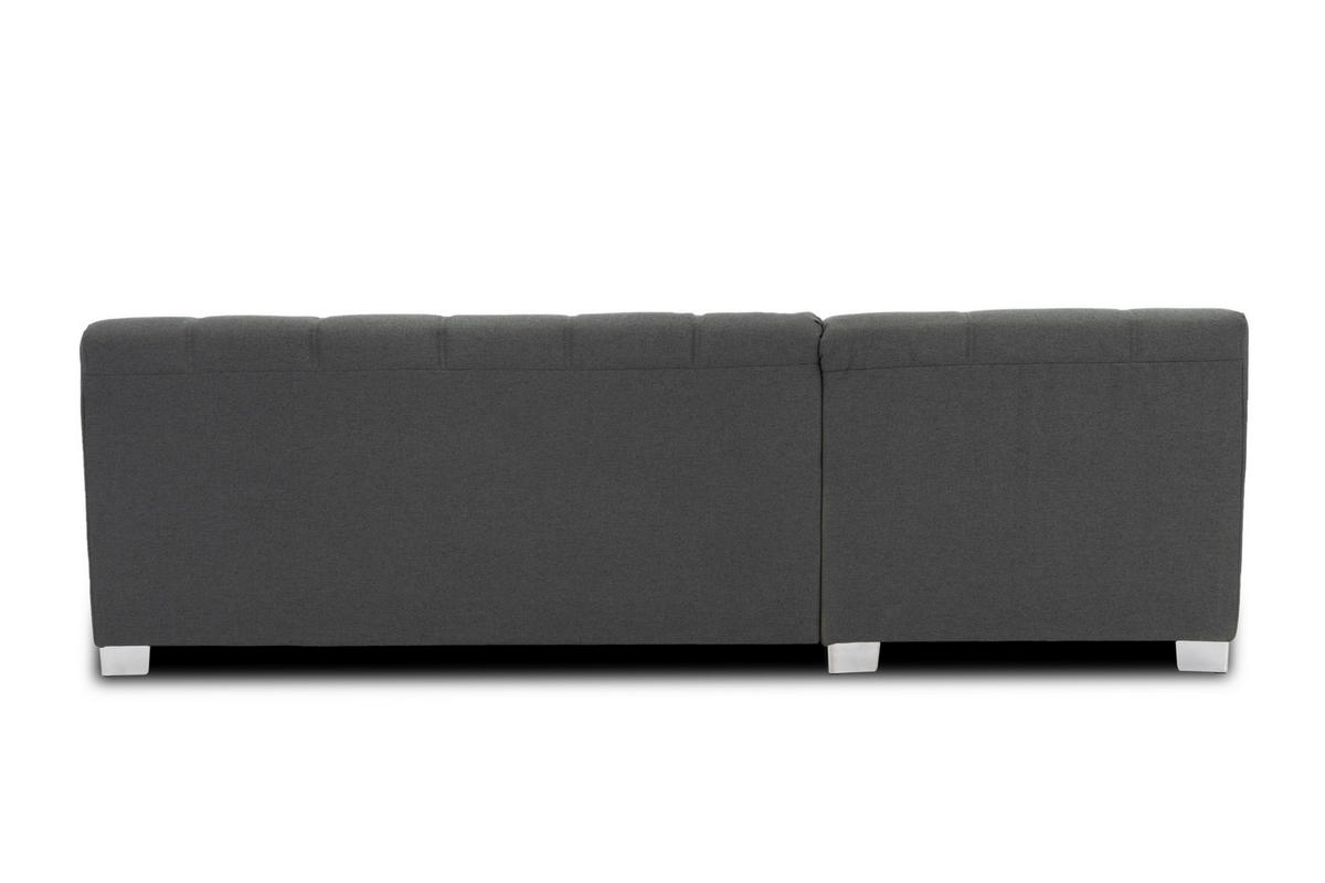 ECKSOFA CAPRI Grau Struktur  - Chromfarben/Grau, KONVENTIONELL, Textil/Metall (152/239cm) - MID.YOU