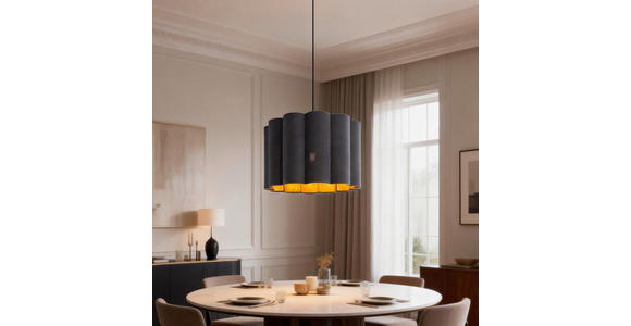 HÄNGELEUCHTE 40/120 cm  - Schwarz/Grau, Trend, Kunststoff/Textil (40/120cm) - Novel