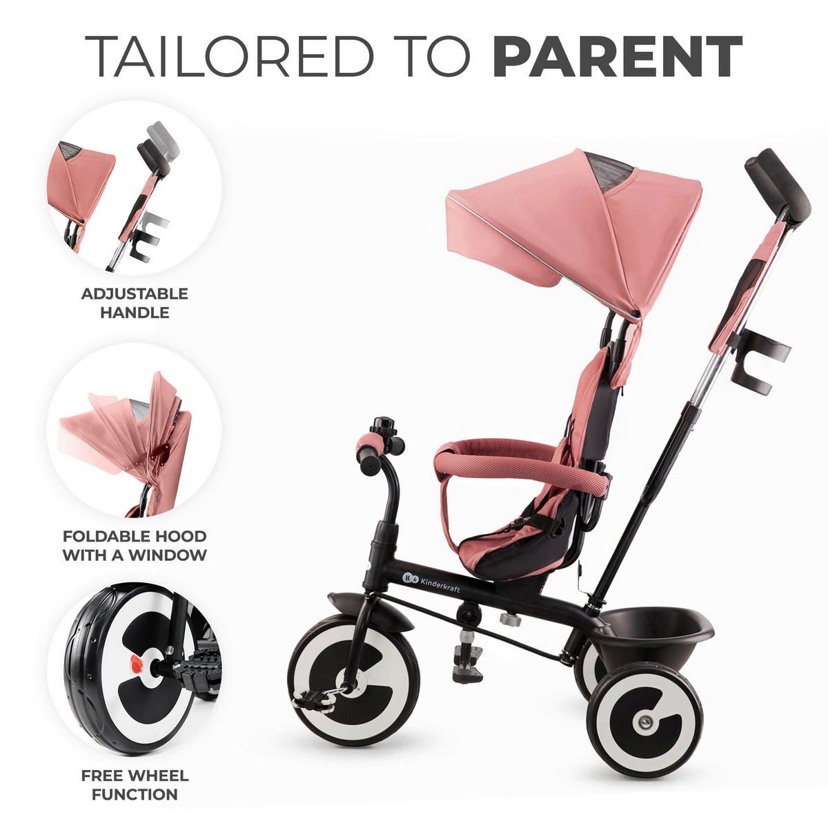 DREIRAD Aston  - Pink, Basics, Kunststoff/Metall (94/105/50cm) - Kinderkraft