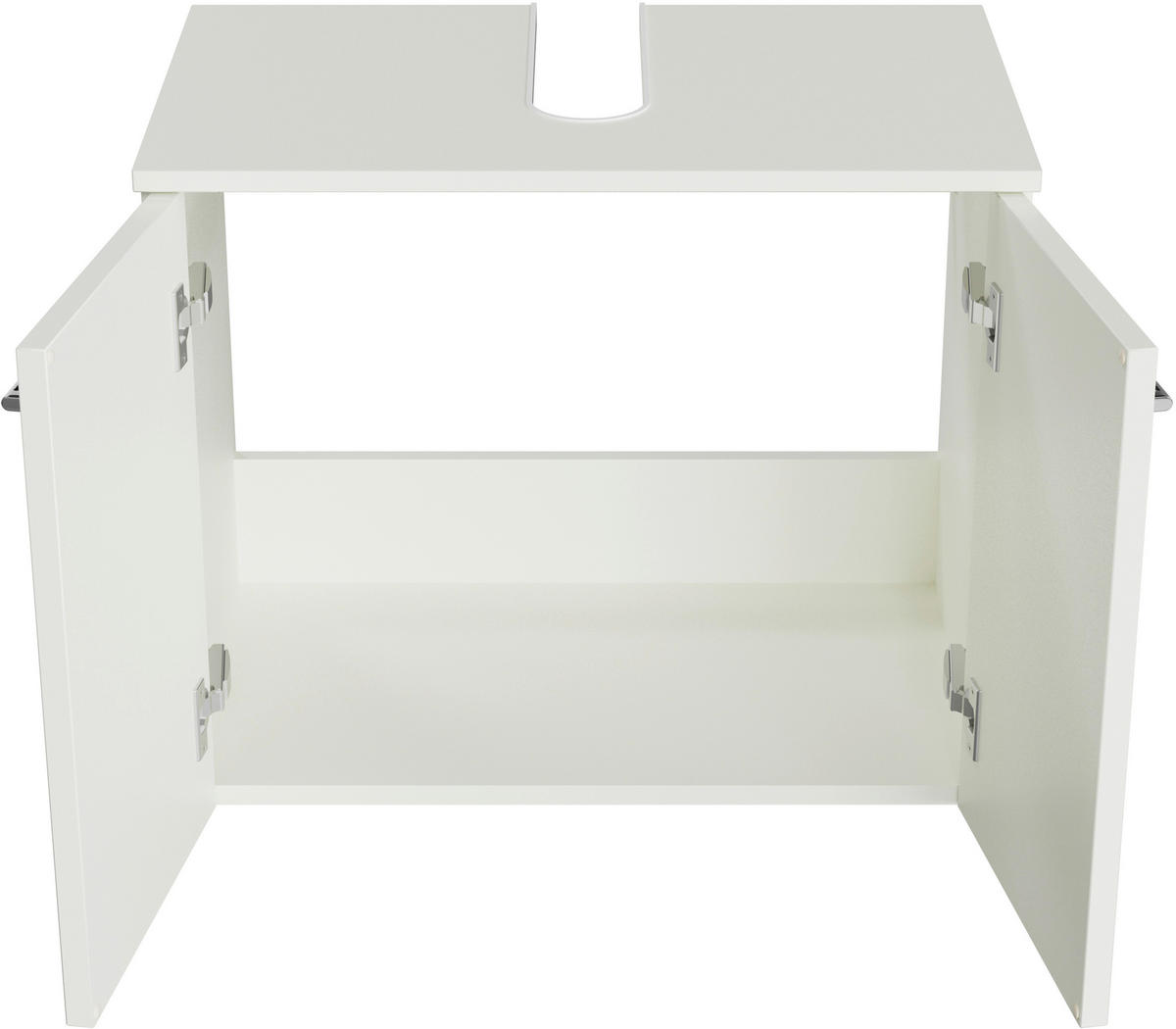 WASCHBECKENUNTERSCHRANK 60/49,8/38,3 cm  - Chromfarben/Weiß, KONVENTIONELL, Holzwerkstoff/Metall (60/49,8/38,3cm) - Sadena