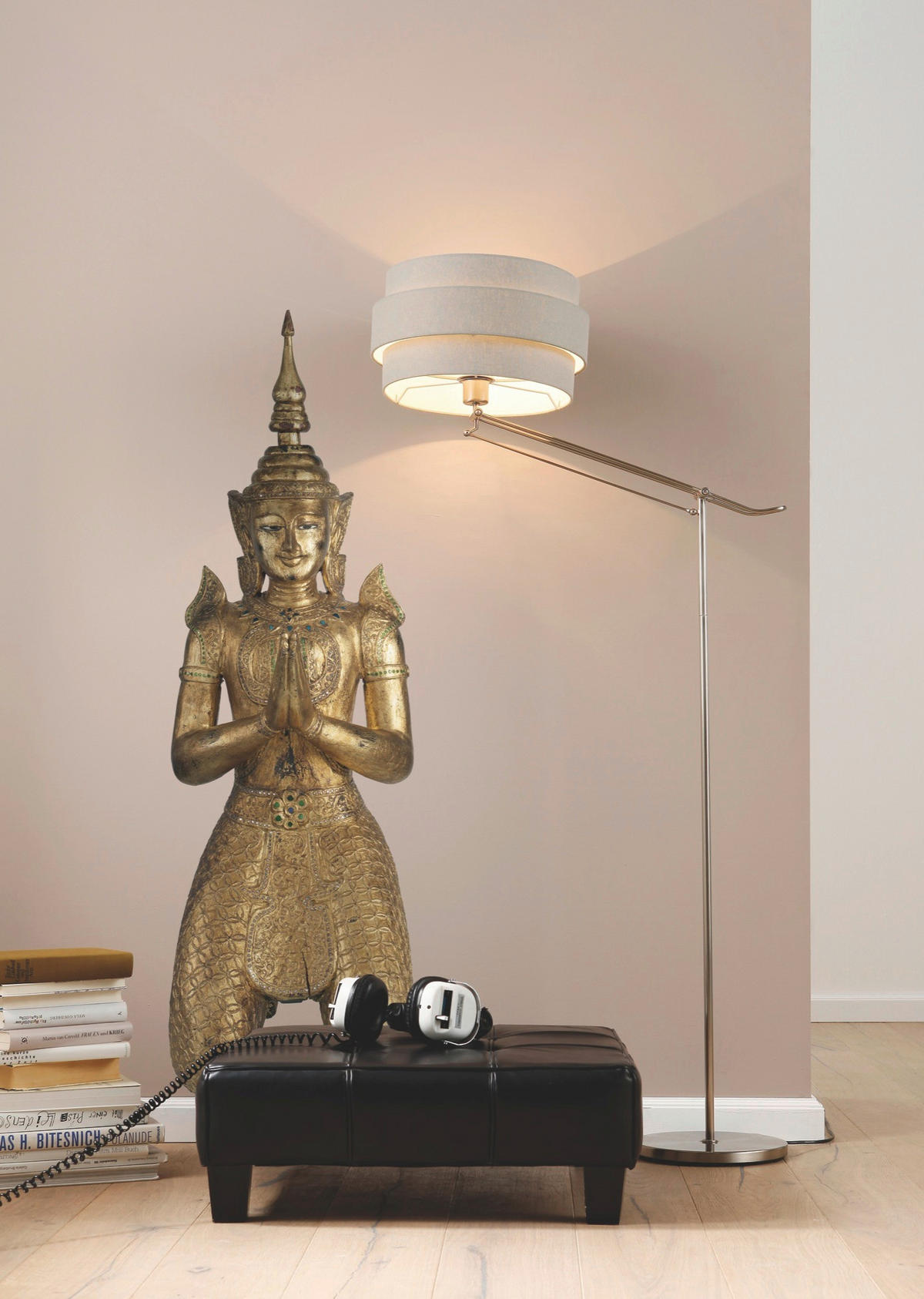 DEKOSTICKER Buddha  - Klar/Goldfarben, LIFESTYLE, Kunststoff (100/70cm) - Komar