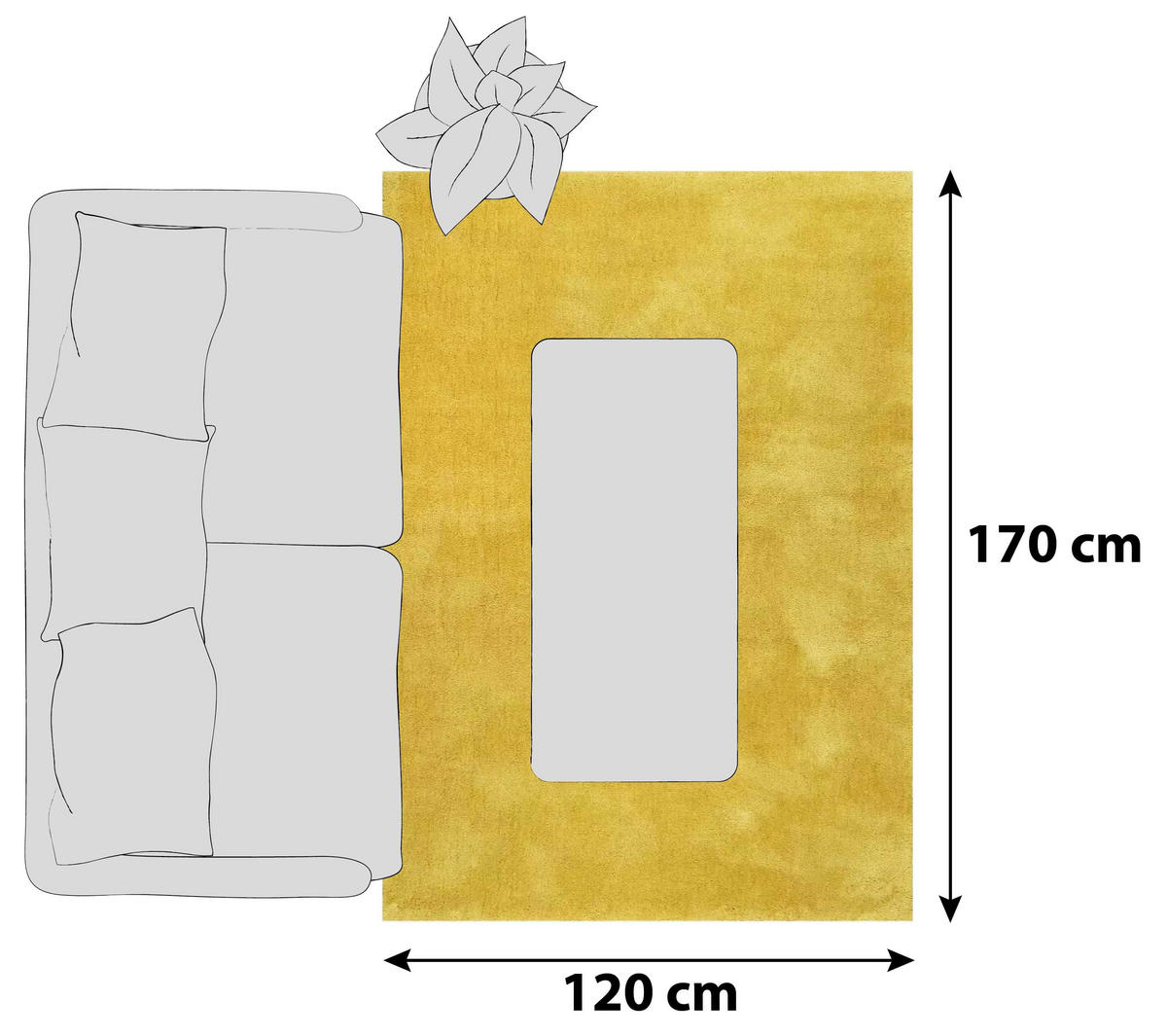 HOCHFLORTEPPICH 120/170 cm Relaxx Gelb  - Gelb, Basics, Textil (120/170cm) - Esprit