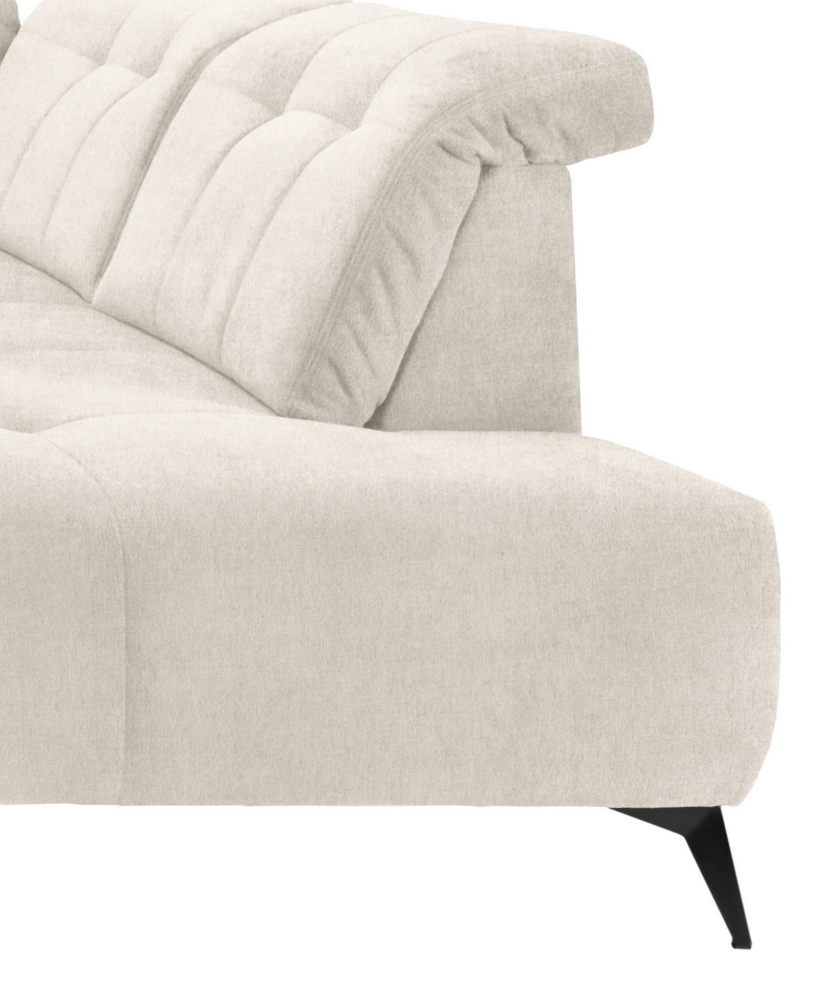 SALON PANORAMIQUE in Mikrofaser Creme  - noir/crème, Modern, textile/métal (180/337/200cm) - Livetastic