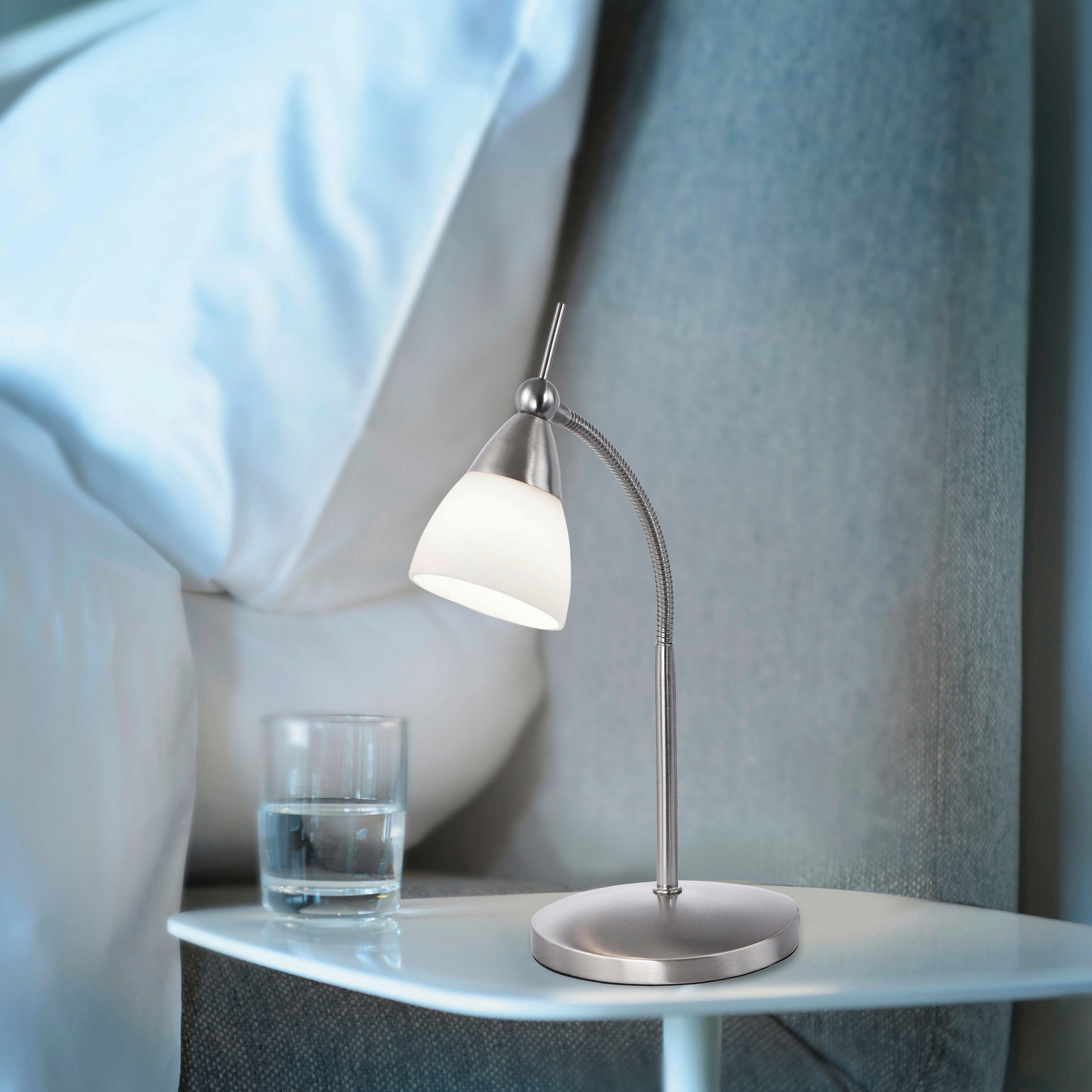 LED-TISCHLEUCHTE 30/29.5/45 cm   - Edelstahlfarben, Basics, Glas/Metall (30/29.5/45cm) - Paul Neuhaus