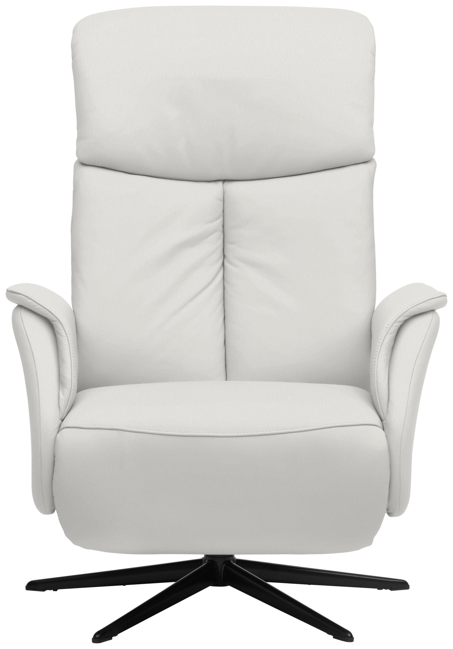 RELAXSESSEL in Leder Weiss  - Weiss/Schwarz, Design, Leder/Metall (78/106/88cm) - Welnova