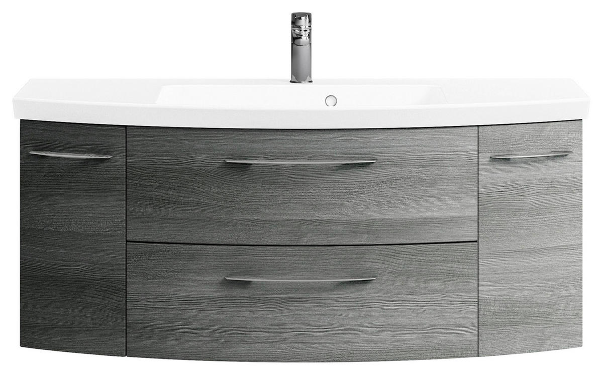 WASCHTISCHKOMBI 121 cm  - Chromfarben/Graphitfarben, KONVENTIONELL, Glas/Holzwerkstoff (121cm) - Pelipal