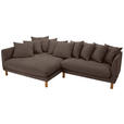ECKSOFA  in Chenille Braun  162/276 cm  - Buchefarben/Braun, KONVENTIONELL, Holz/Textil (162/276cm) - Carryhome